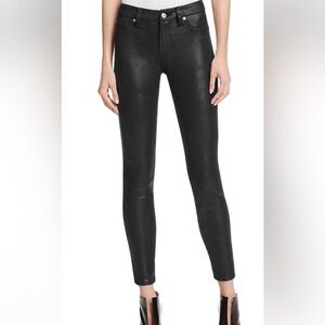 7 for All Mankind Faux Leather Skinny Jeans in Black Size 26